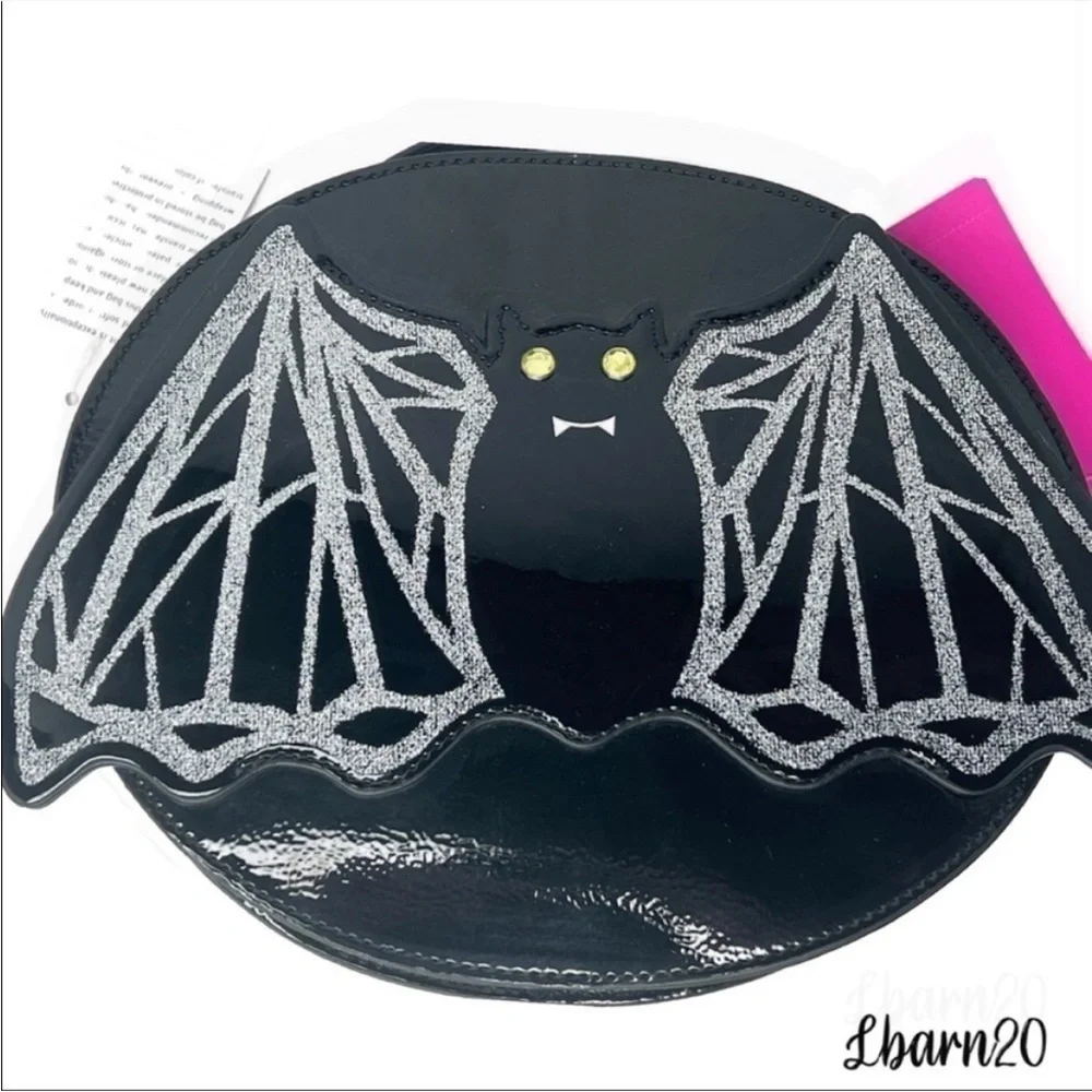 Betsey Johnson Bat Halloween Glitter GLAM Bag Purse NWT